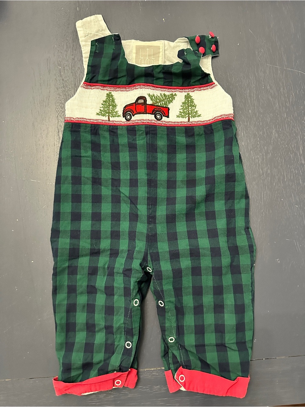 Lil Cactus Red Truck Overalls